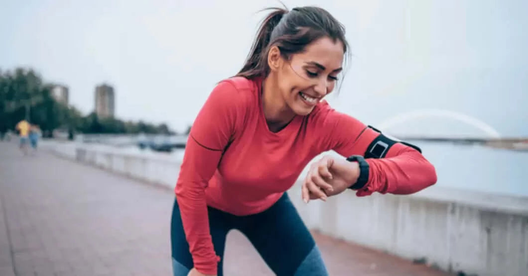 women with fitness tracker