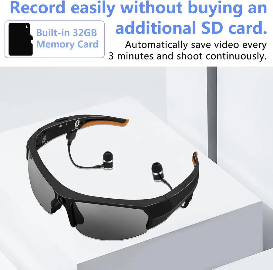 Vlogging Video Smart Glasses Video Camera, HD 1080P, 32GB Memory Card>Shop the best>Camera Glasses from>YYCAMUS> just-$102.37> Shop now and save at>Future Tech Wear