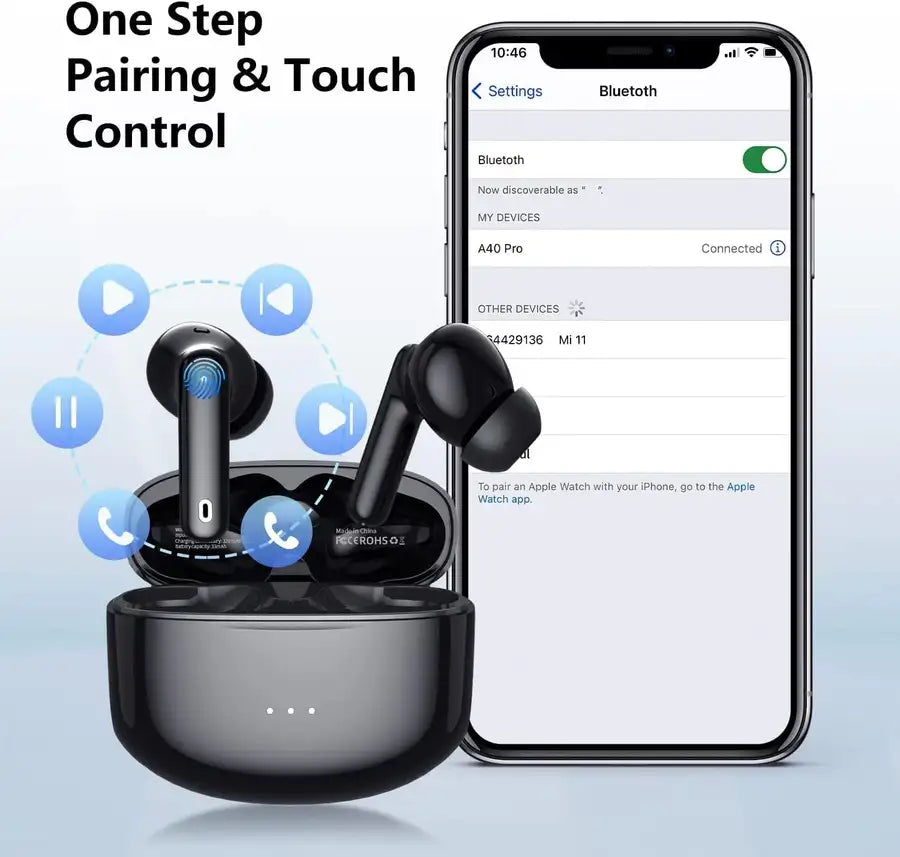A40 Pro Wireless Earbuds, 50Hrs Playtime Bluetooth Earbuds>Shop the best>Earbuds from>XIAOWTEK> just-$44.37> Shop now and save at>Future Tech Wear